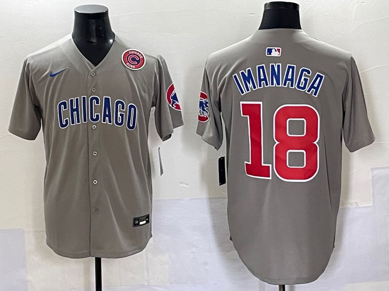 Men 2025 Chicago Cubs #18 Imanaga Grey Game Nike MLB Jersey style 70313